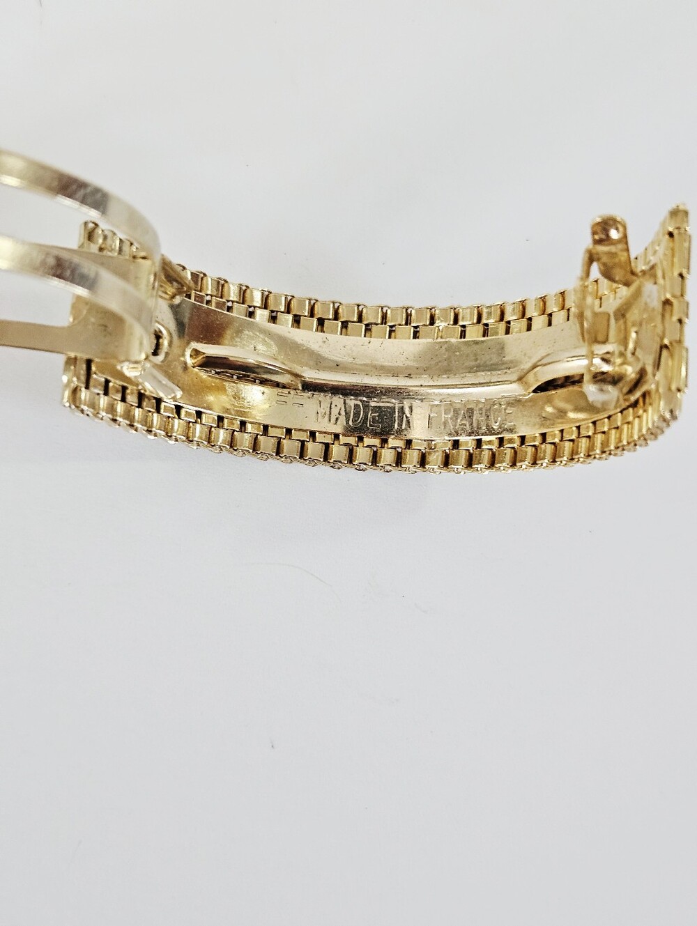 Vintage Kirks Folly Gold Tone Metal Woven Mesh Domed Textured Hair Clip Barrette - Picture 7 of 10